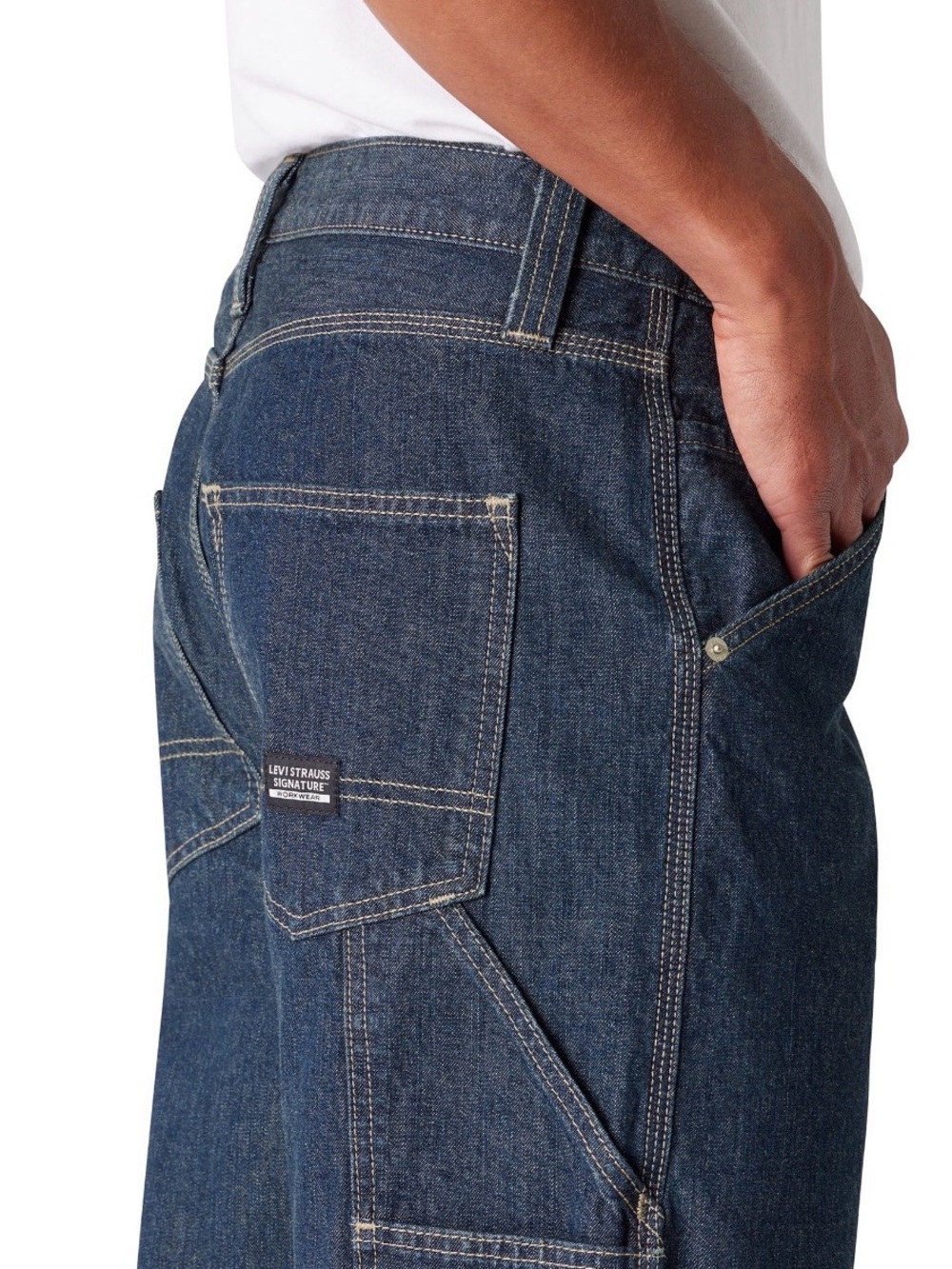 Men’s Levi Strauss Signature Workwear Carpenter Jeans 44x30 Dark Wash NWT - Picture 10 of 10